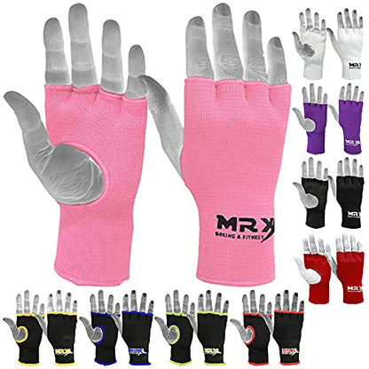 Muay Thai Boxing Inner Gloves Protective Hand Wrap MMA Fist (Pink, X-Large) - color: Pink, size: X-Large