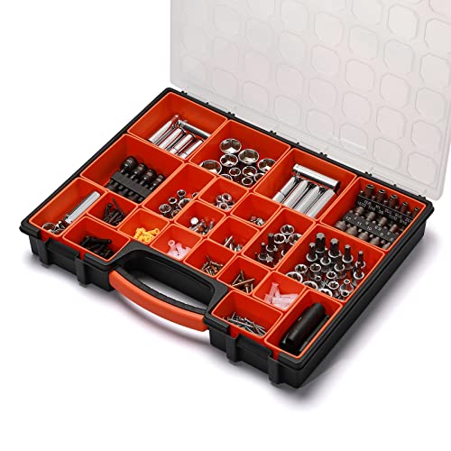 2PCS Multi-Purpose Toolbox, Professional Organizer with 22 Bin Compartments, Box Organizer for Hardware, Screws, Bolts, Nuts, Nails, Tools, Arts - size: 2 PCS Multi-Purpose Toolbox