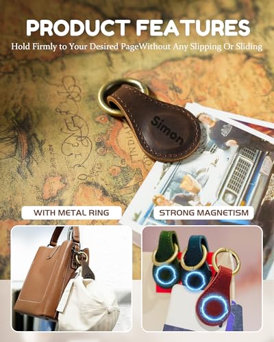 Personalized Magnetic Leather Bookmark Custom Engraved Name Text Bookmarks Customized Magnet Book Marks for Women Men Book Lovers Readers Travelers (Big) - color: Big