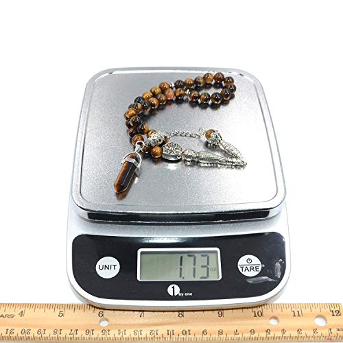 Design Tiger Eye Stone Series Worry Beads - Elegant 8 mm 33 Beads, Long Metal Tassel - color: Elegant 8 mm 33 Beads, Long Metal Tassel
