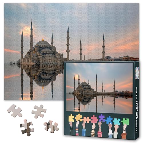 Blue Mosque Jigsaw Puzzles,Islamic Puzzles for Adults 1000 Pieces - color: Artwork-06
