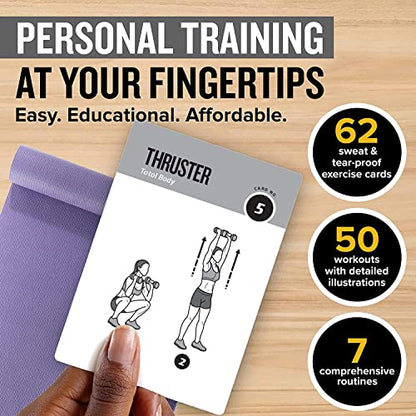 NewMe Fitness Dumbbell Workout Cards, Instructional Fitness Deck for Women & Men, Beginner Fitness Guide to Training Exercises at Home or Gym (Dumbbell, Vol 2) - style: Dumbbell Vol2
