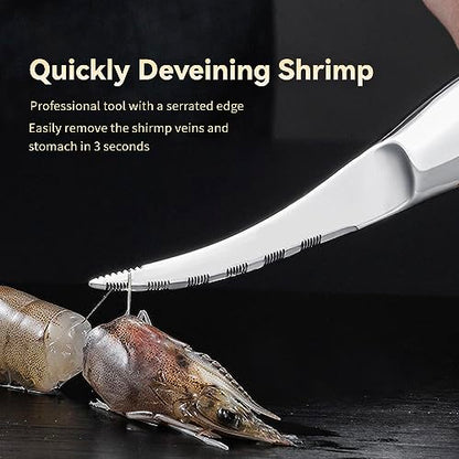 Shrimp Deveiner Tool Stainless Steel Shrimp Deveining Tool Seamless Shrimp Peeler and Deveiner Tool Efficient Shrimp Peeler and Shrimp Cleaner Shrimp Knife for Easy Shrimp Deveining