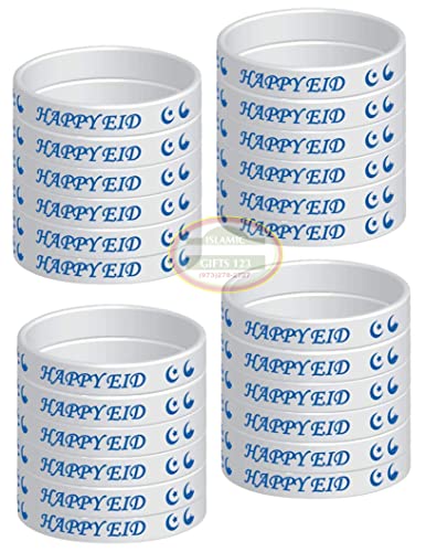 Eid Mubarak [24 Pack] Happy Eid Mubarak Customized Party Favors Eid decoration Muslim Gifts Ramadan Favors Ramadan Decor - color: White 24