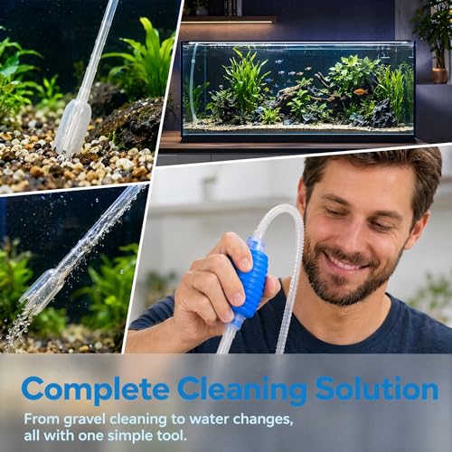 1 Easy-to-use Aquarium Siphon for Quick Water Changes and Gravel Cleaning