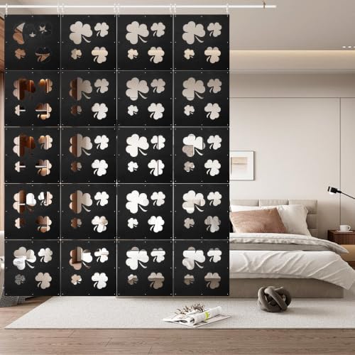 12Pcs Hanging Room Divider Made of High Density Polyester Fiber Panels for Decorating Bedroom Living Dining Room Kitchen Office Restaurant Home Hotel Decor（Grass-Black） - color: Black, size: Grass