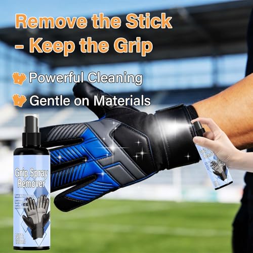 Grip Spray Remover, with Fast Acting Formula, 120ml, Sports Glove Cleaner, Soccer Glove Maintenance, Maintains Optimal Grip, for Soccer, Baseball, Batting, and Field Sports