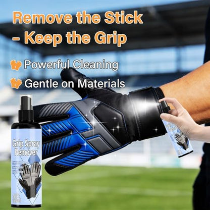 Grip Spray Remover, with Fast Acting Formula, 120ml, Sports Glove Cleaner, Soccer Glove Maintenance, Maintains Optimal Grip, for Soccer, Baseball, Batting, and Field Sports