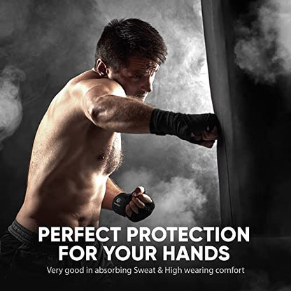 FIGHTR® Boxing Handwraps 160 inches semi-Elastic Hand Wraps with Thumb Loop for Boxing, MMA, Muay Thai & Martial Arts - color: Blue, size: pair of 160"