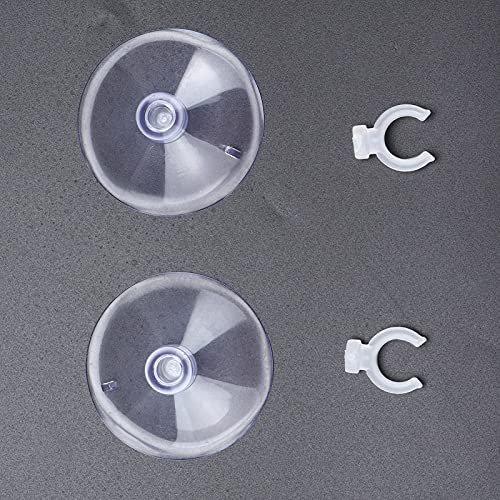 SUNGOOYUE Aquarium Hose Clamp Plastic Suction Cup Air Line Tube Holder for 12 to 16mm Transparent Pipe, 2 Cups 2 Clips, High Temperature Fixture for Fish Tank Tube Routing (Can clamp 12-16mm) - size: Can clamp 12-16mm