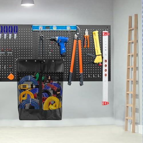 Pegboard Baskets,Pegboard Wall Organizer with Take and Go Design,Extra Large (26*18*11 Inches) Mesh Peg Board Organizer Accessories ,Easy Access Zipper for Home Sport Garage Storage (EXTRA LARGE)