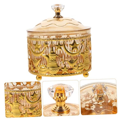 Mikinona Eid Mubarak Metal Food Tray Middle East Candy Box Jewelry Keepsake Candy Storage Treat Boxes - color: Multicolor