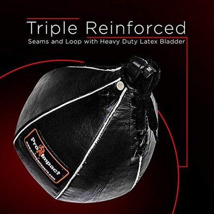 Leather Speed Bag – Rapid Rebound Pear-Shaped Punching Ball with Durable Latex Bladder for Boxing, MMA & Home Gym - color: Black, size: XS - 5"x7"