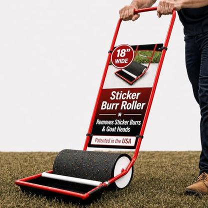 X-Large Remover Yard Tool Wide for Easy Yard Cleanup - Push Model 2.0 for Burr & Sticker Removal - Effortless Goat Head Roller and Picker - Made in USA (18" Extra Wide) - size: Extra Wide