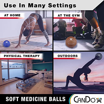 CanDo Soft Medicine Ball 7" Diameter 11lb Blue Exercise Ball for Physical Therapy and Fitness Exercises, Easy Grip Rubber Weighted Ball for Workouts - size: 11 Pound