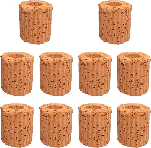 10PCS Aquatic Plant Cultivation Fixing Ring, Ceramic Aquarium Plant Weight, Used for Aquarium Decoration - Light Brown Aquatic Plant Anchor