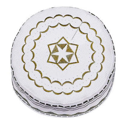 RUIXIA Men Boys Muslim Prayer Kufi Hat Skull Cap Embroidery Islam Kufi Headware takke Praying Beanie Hat Kofia Topi Hat - color: Yellow-teens/Aults