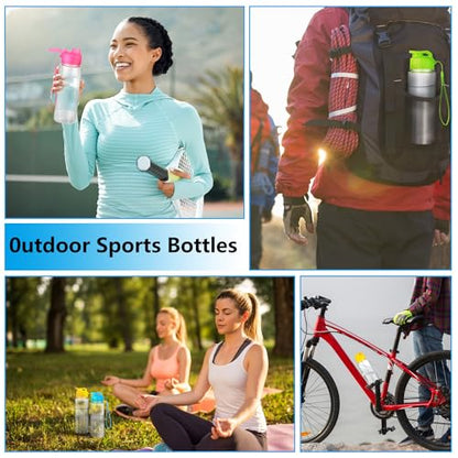 16 Pack Bulk Water Bottles-17oz Plastic Sports Water Bottles for Kids and Adults Leak Proof, Reusable for Gym Travel School Office, White - color: White