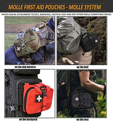 Upgrade Molle Rip Away Ifak Pouch, Tactical Small Belt First Aid Pouch Medical Utility EMT Pouch Only - color: TAN