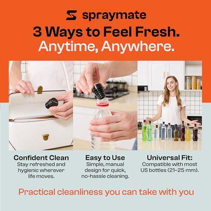 Portable Bidet for Women & Men - Travel Bidet for Camping, Toilet & Hiking | Compatible with Most Bottles | Ultralight 12g | USA Brand – Spray Mate MINI
