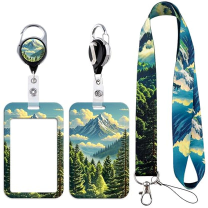 Cool Lanyard Retractable Badge Holder Reel Clip Heavy Duty Keychain Neck Lanyard for Keys Men Women Work ID Student Science Teacher, Nature Iceberg - color: Iceberg