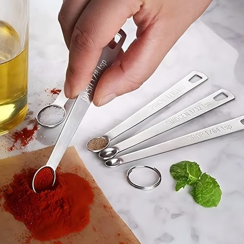 11PCS Measuring Spoons Set Stainless 1 tbsp, 1/2 tbsp, and 1-1/16tsp Steel Measuring Spoons for Cooking Baking Spice Jars and Liquid Ingredients - size: 11 Pcs