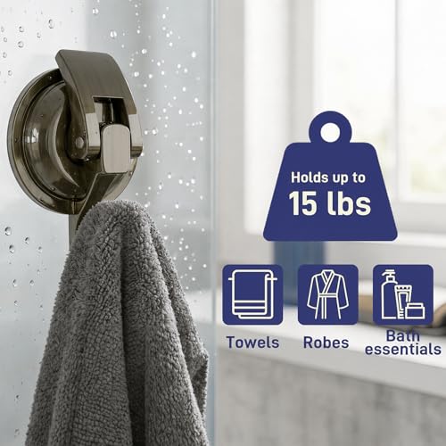 Heavy Duty Vacuum Suction Cup Hooks, Green Bronze Plated Polished Super Suction for Kitchen Bathroom, 2 Pack - color: Green Bronze
