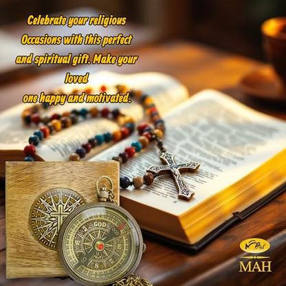 Bible Verse Brass Compass – “Be Strong and Courageous” (Joshua 1:9) | Christian Gift for Graduation, Baptism, Confirmation – Religious Keepsake for Boys, Girls, Teens, Men, Pastors & Church Events - style: Be Strong – Edition 2