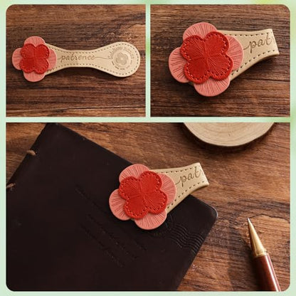 3 PCS Fruit of Spirit Magnetic Leather Bookmarks, Floral Patterns (Patience Kindness Goodness) of Galatians, Bible-Inspired Page Markers, Double-Sided, Gift for Book Lovers, Students, Book Accessories - style: Patience Kindness Goodness
