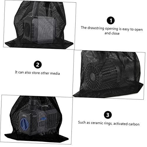 UKCOCO 3Pcs Water Pump Filter Bag Durable Mesh for Outdoor Swimming Pools Easy to Use Drawstring Design Protects Pumps from Debris and Fish from Harm