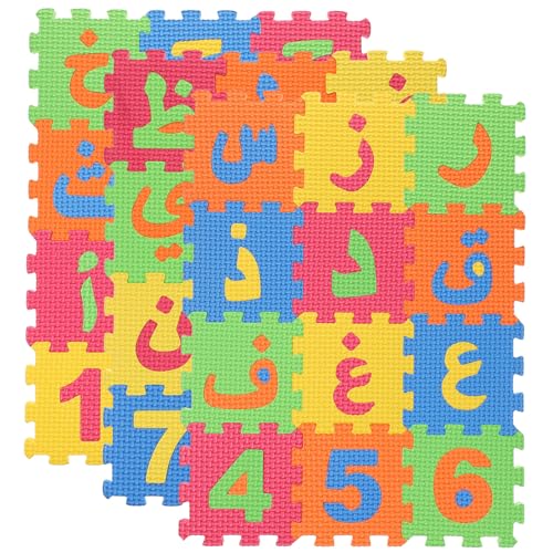 ERINGOGO 36pcs Arabic Mats Numbers Foam Puzzle Foam Playmat for Babies Baby Crawling Toys Puzzle Play ABC Kids s Arabic Letter Eva Child Floor Brick