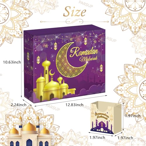 Ramadan Advent Calendar with Drawers, 30 Empty Boxes for 30 days, Eid Mubarak Coutdown Calendar Fillable Ramadan Gift, Islamic Art, Cardboard Number Storage Box, Ramadan Party Supplies - Purple
