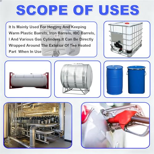 200l/1000l Ibc Barrel Heating Blanket, Intelligent Temperature Control Ibc Barrel Heating Jacket,With Digital Display,Adjustable Temperature,Suitable For Ibc Plastic Tanks,Pipes,110v/220v 200L - size: 200L