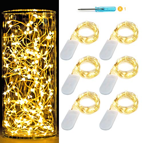 6 Pack Fairy String Lights Battery Operated No Remote,10ft 30LED Warm White - color: Warm White, size: 10ft