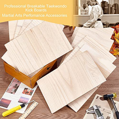 OLYCRAFT 10 Sheets Taekwondo Breaking Boards 4~5mm Wooden Karate Breaking Boards Punching Wood Boards Wooden Kick Board Training Accessory for Karate Practice Performing 11.7x7.9 Inch - size: 4~5mm