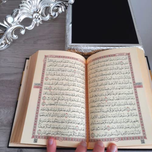 Luxury Metal Islamic Book Box | Holy Quran Storage Box | Islamic Birthday Graduation Wedding Gift | Muslim Eid Gift | Max. (14x20cm/5,7x8in) Books (Silver, Without Kaaba Quran) - color: Silver, style: Without Kaaba Quran