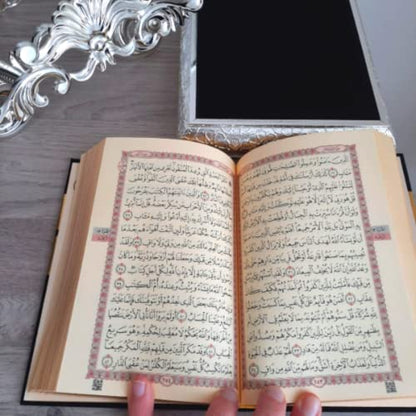 Luxury Metal Islamic Book Box | Holy Quran Storage Box | Islamic Birthday Graduation Wedding Gift | Muslim Eid Gift | Max. (14x20cm/5,7x8in) Books (Silver, Without Kaaba Quran) - color: Silver, style: Without Kaaba Quran