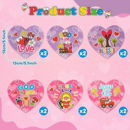 Haooryx Heart Shape Jigsaaw Puzzle, 12 Pcs Jesus Love You Heart Puzzles | Religious Jigsaw Challenging Family Puzzles Home Decor Birthday Summer Party Gift Interlock Perfectly Men Women Church Event - style: Valentine's Day Heart