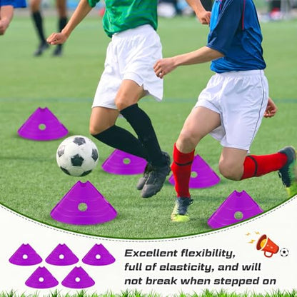 Jumbo Disc Cones Jumbo Soccer Cones with Mesh Bag Giant Large Agility for Soccer Training Adult Sports - color: Purple