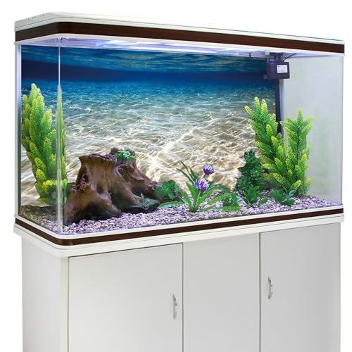 AWERT 36x20 inches Ocean Floor Aquarium Background Underwater Fish Tank Background Undersea Theme Aquarium Background | AWERT Undersea Theme Aquarium Background - size: 36x20in/90x50cm