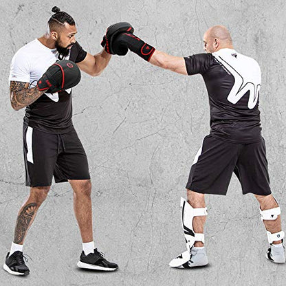 RDX Boxing Pads Curved Focus Mitts, Maya Hide Leather Kara Hook and jab Training Pads, Adjustable Strap Ventilated, MMA Muay Thai Kickboxing Coaching Martial Arts Punching Hand Target Strike Shield - color: Pink
