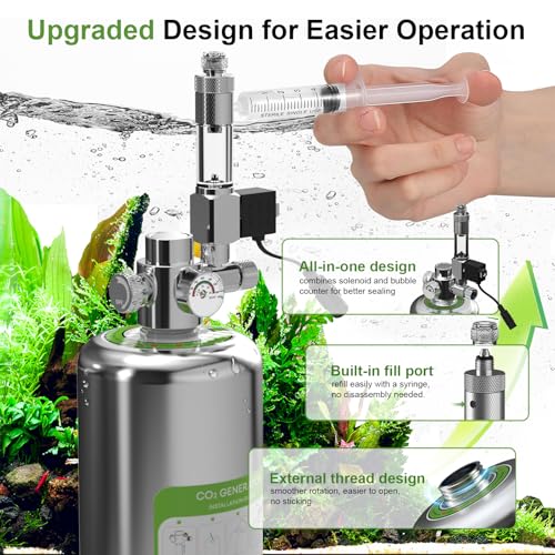 FZONE 5L Upgraded Aquarium CO₂ System with Complete Accessories, CO₂ Generator kit with Integrated Solenoid & Bubble Counter, Safety Valve, Main Switch for Planted Tanks - size: 5L