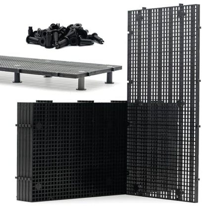 LINLAN 6 Pieces High-Density Aquarium Grid Plastic with 36 Brackets, Fish Tank Divider, Egg Crate for DIY Filtration and Bottom Protection in Aquascaping - size: 6pcs