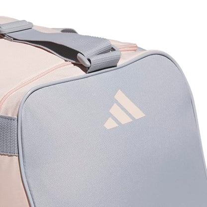 adidas Power Gym Bag – Lightweight Small Duffel, Blush Pink/White/Halo Silver Grey, OSFA - color: Blush Pink/White/Halo Silver Grey