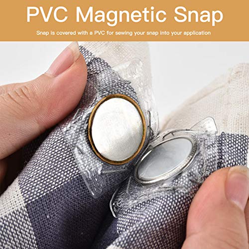 15쌍 4.8cm(1.8인치) 25MM 대형 보이지 않는 숨겨진 바느질 자석 스냅 PVC 숨겨진 지갑 클로저 패스너 스냅 핸드백 의류 걸쇠 DIY 공예 바느질 도구 - size: C-invisible magnetic snap 25MM