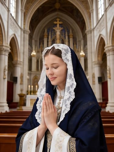 Leimandy Infinity Chapel Veil Hijab Scarf Head Wrap for Muslim V96 - color: Navy