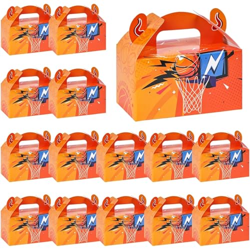 VGOODALL 16PCS Basketball Party Favor Boxes, 6.1 X 3.5 X 3.3 inch - color: Orange