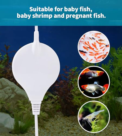 Aquarium Air Pump Mini Fish air Pump Super Quiet Fish Bowl air Pump for Up to 10 Gallon Fish Tank 1.5 Watts 310ml/min - color: White-Complete Kit
