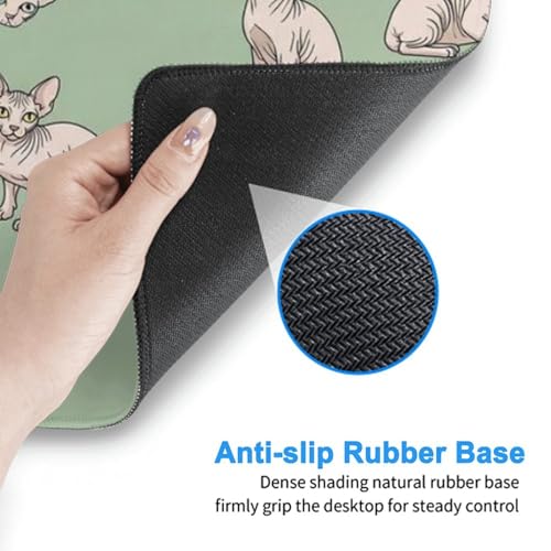 Large Computer Keyboard Mat Sphynx Cats Hairless Naked Cat, Non Slip Gaming Mousepad Office Desk Protection - color: Pattern (160), size: 29.5L x 15.8W inches