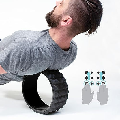 Chirp Wheel XR 3P Massage Roller Set - 10” Acupressure, 6” Knot-Kneading Thumb, 4” Neck & Headache Tension Relief, High Density Foam Massage Rollers for Back & Neck Pain, 500lbs Capacity, Black - size: 3-Pack (10, 6, 4 Inch) Black